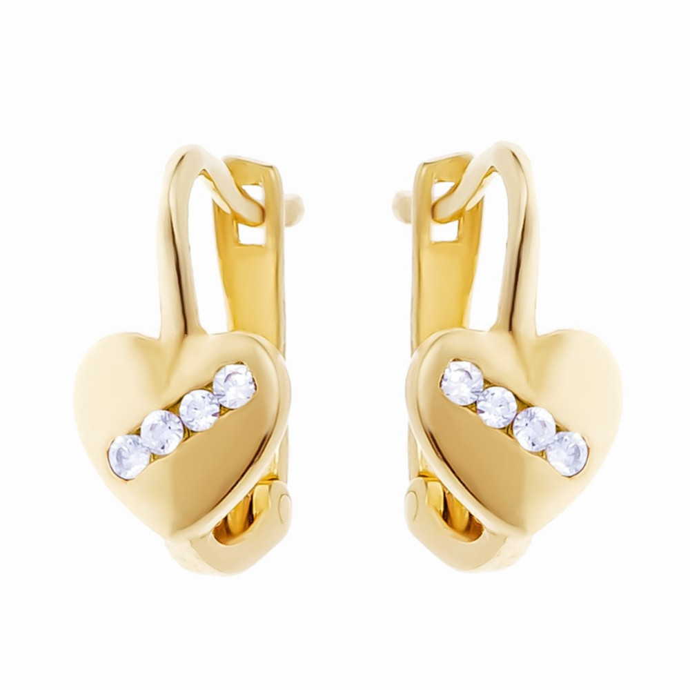 Gold Ohrringe Mit Zirconia Herzen Ohrhänger Ohrstecker Ohrschmuck Gelbgold