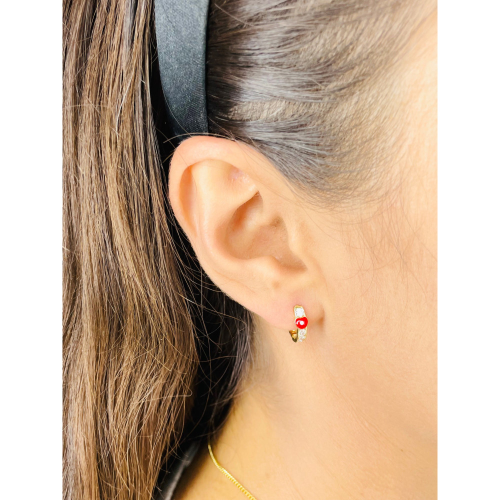 copy of Złote kolczyki przecinki z cyrkoniami