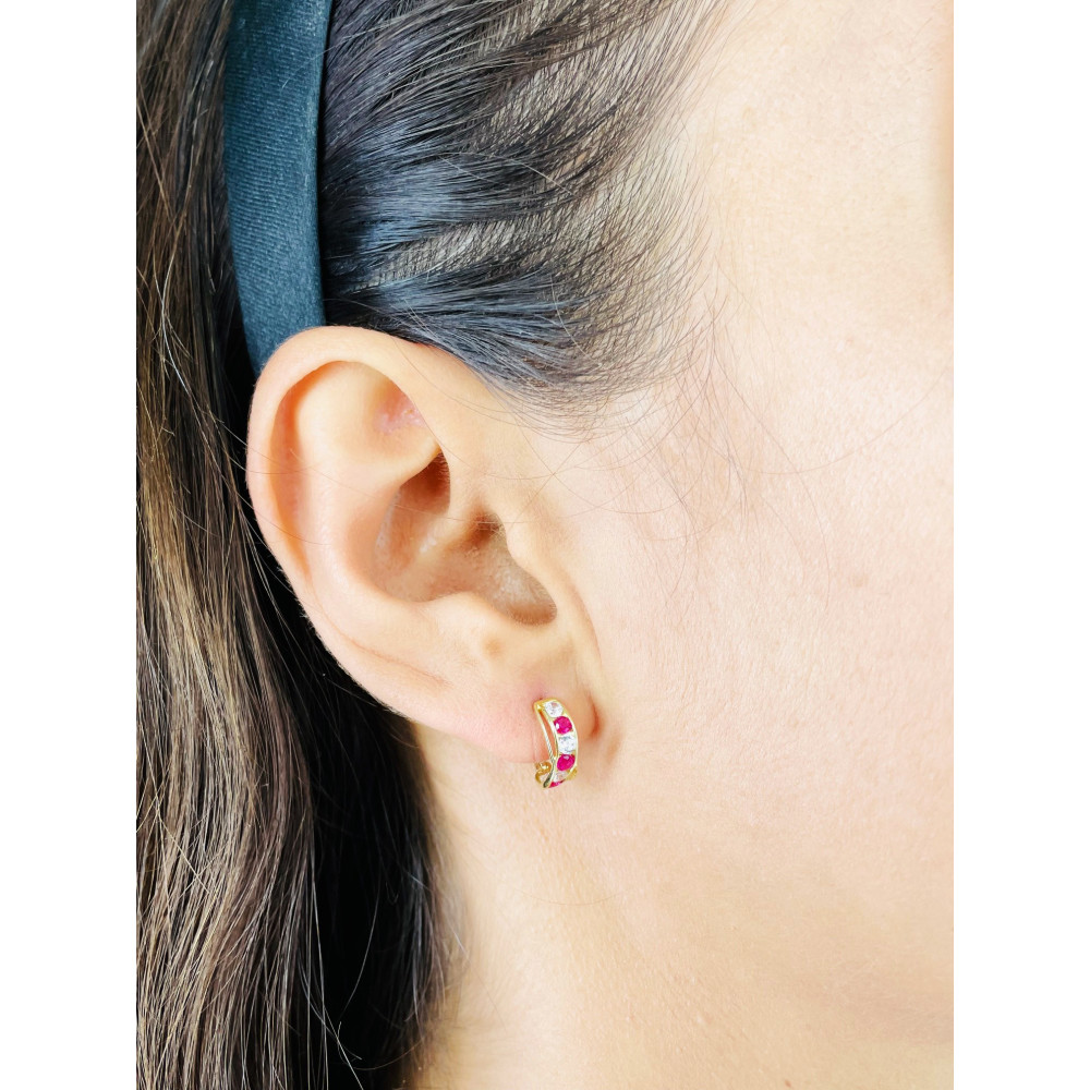 copy of Złote kolczyki przecinki z cyrkoniami