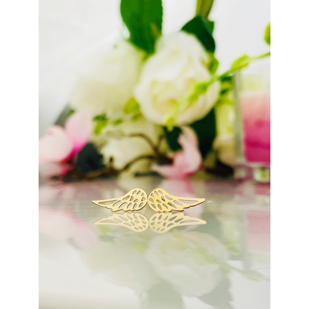 Gold Ohrringe Flügel Ohrhänger Ohrstecker Ohrschmuck Gelbgold