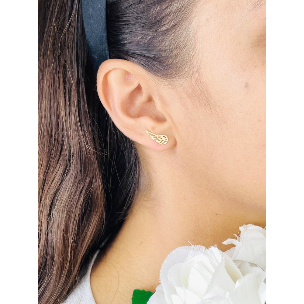 Gold Ohrringe Flügel Ohrhänger Ohrstecker Ohrschmuck Gelbgold