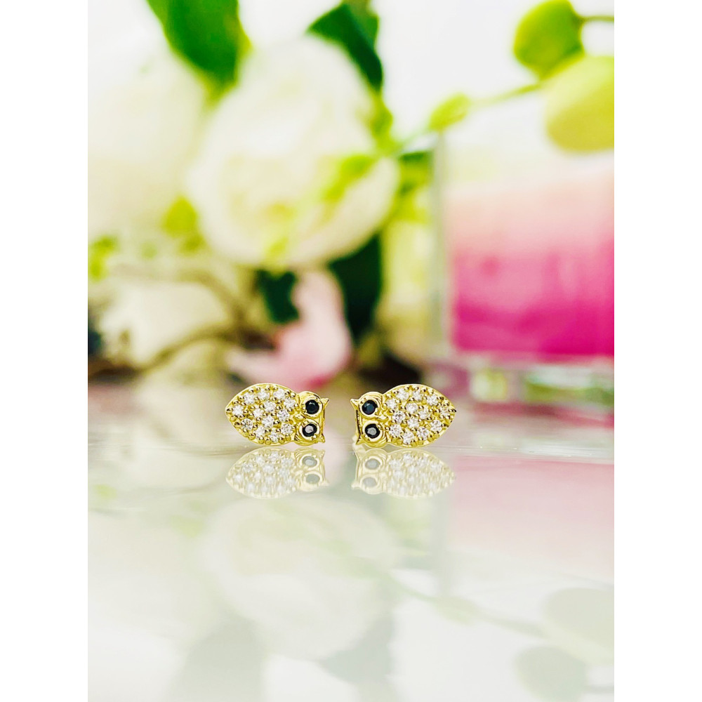 copy of Złote kolczyki przecinki z cyrkoniami