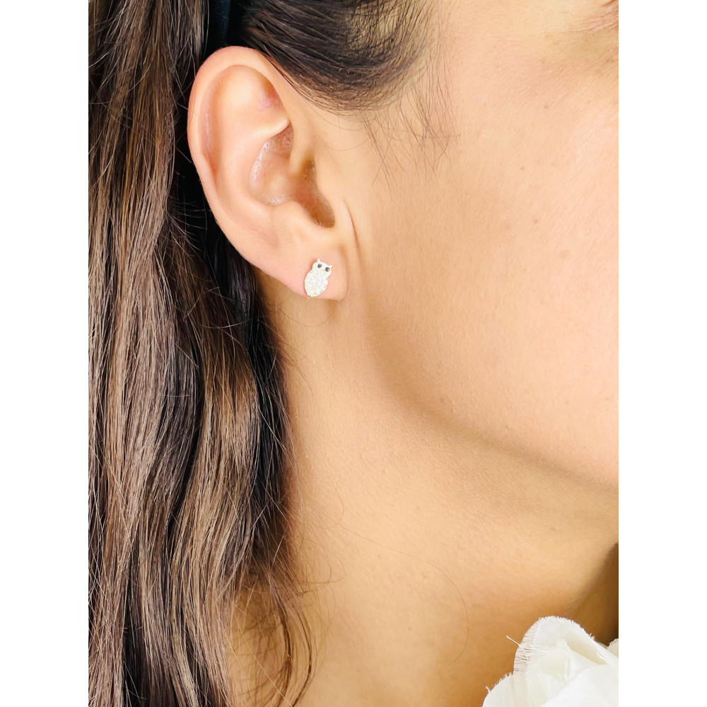 copy of Złote kolczyki przecinki z cyrkoniami