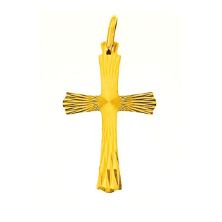 Złoty krzyżyk klasyczny diamentowany