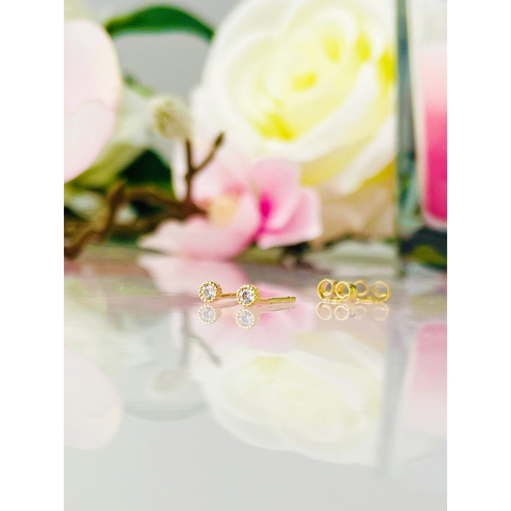 copy of Złote kolczyki przecinki z cyrkoniami