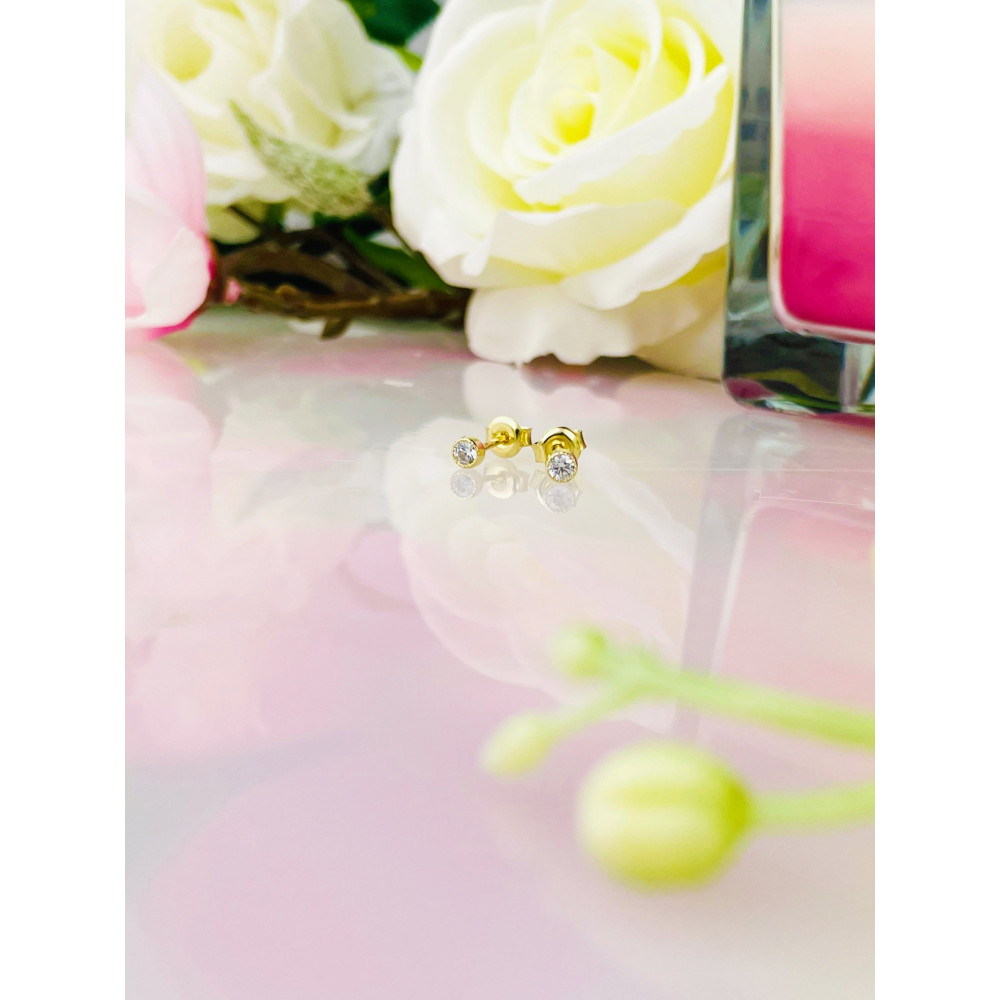 copy of Złote kolczyki przecinki z cyrkoniami