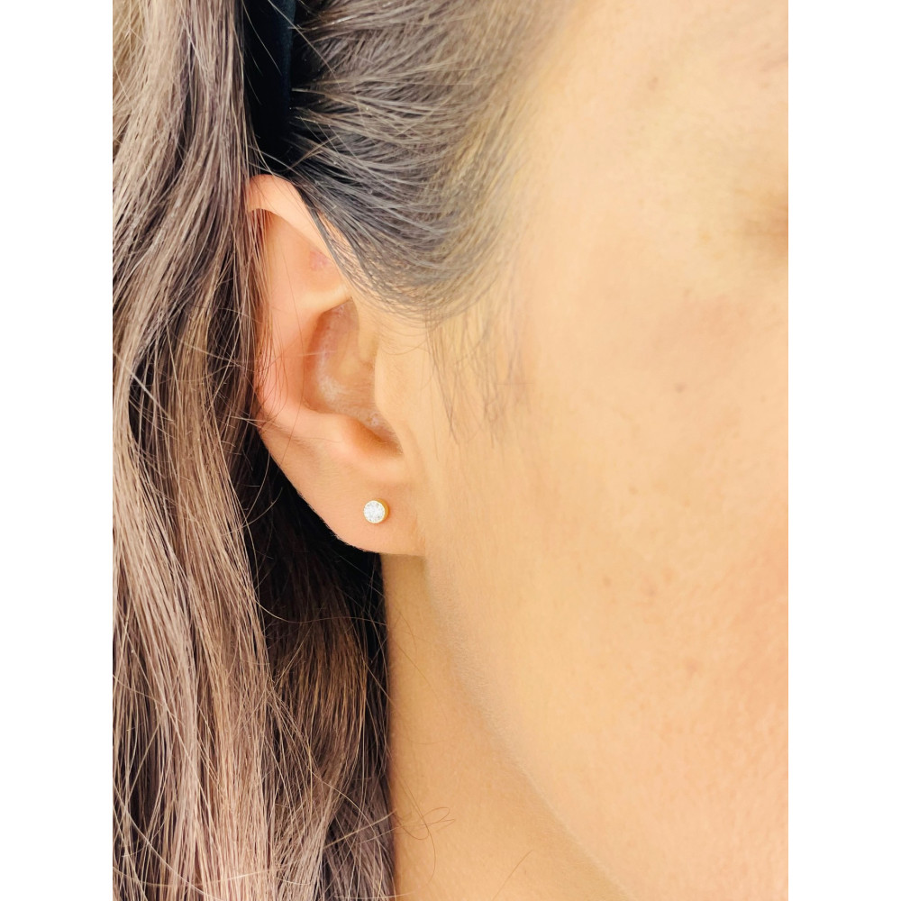 copy of Złote kolczyki przecinki z cyrkoniami