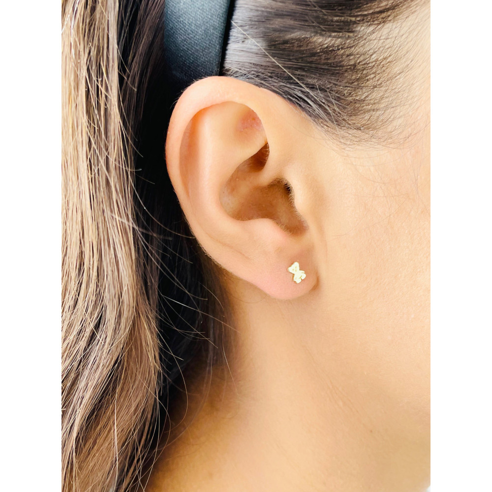 Ohrringe Ohrhänger Ohrstecker Ohrschmuck Bär Gelbgold Paar