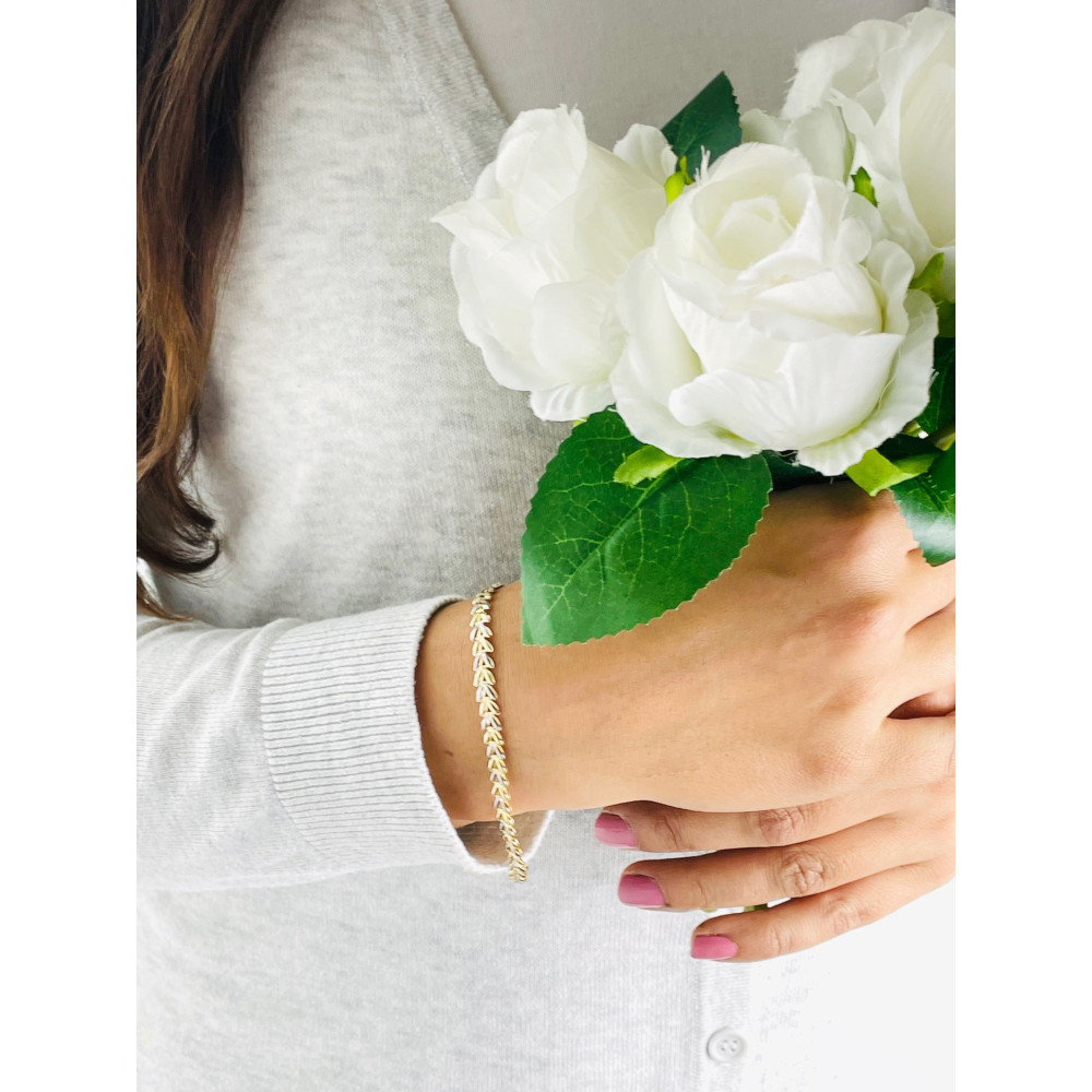 Złota bransoletka ozdobna bikolor