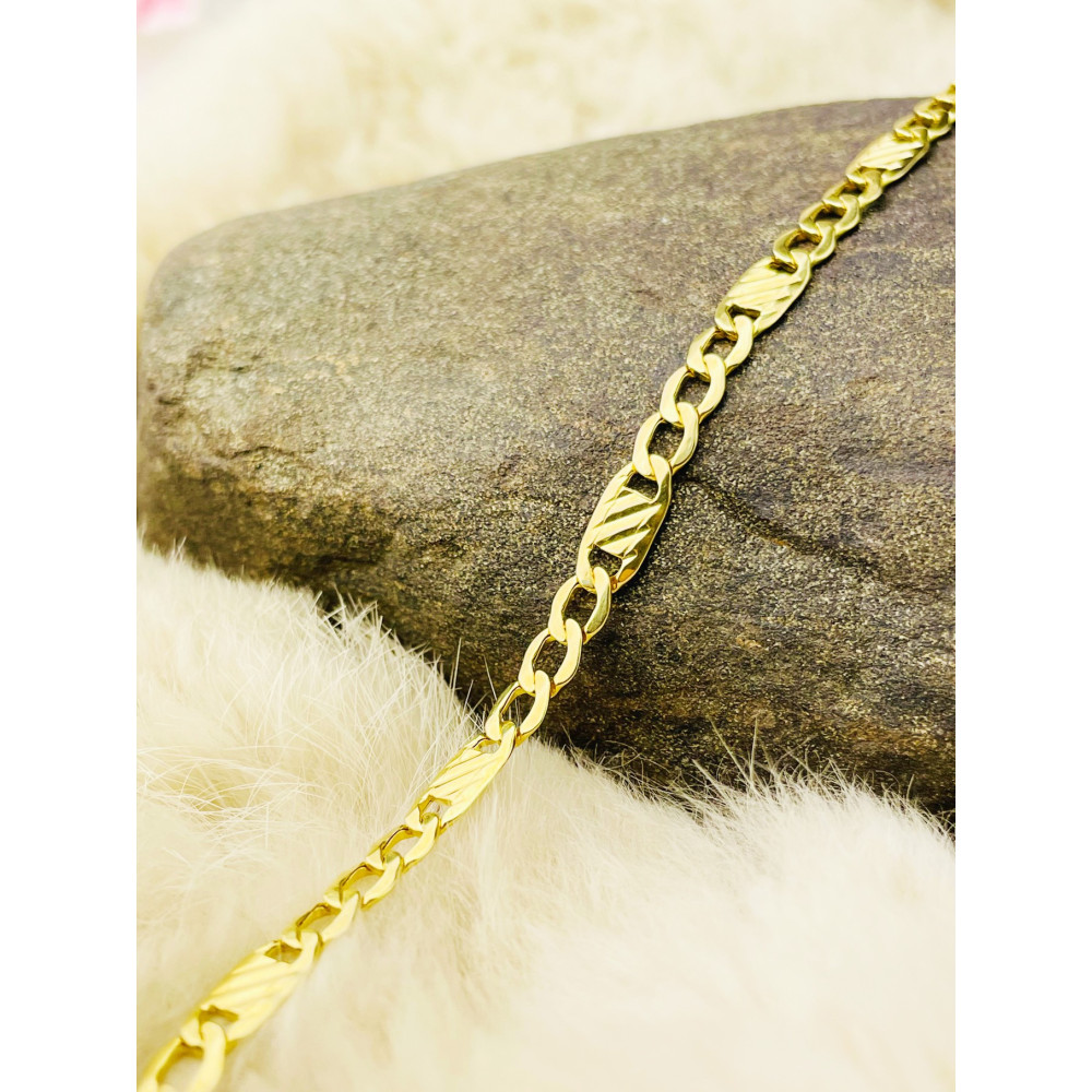 Goldarmbänd Gold Armbänd Armkette Platte Figaro