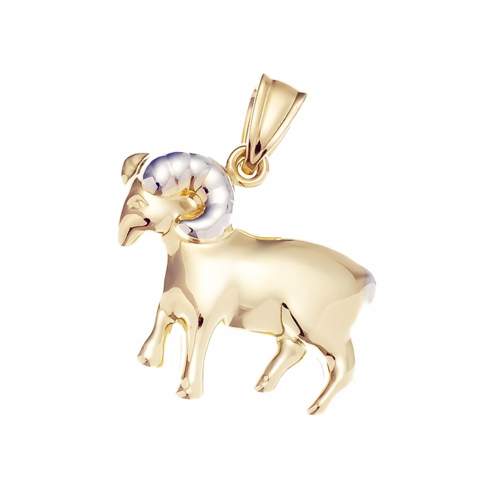 Złoty wisiorek zawieszka znak zodiaku baran figurka