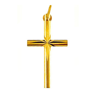 Złoty krzyżyk klasyczny prosty diamentowany