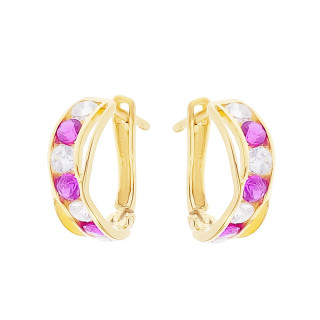 copy of Złote kolczyki przecinki z cyrkoniami