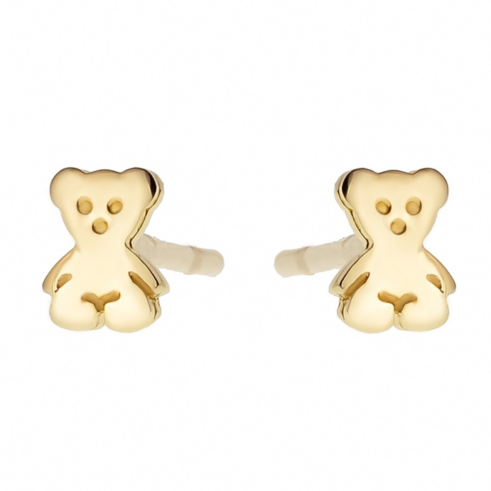 Ohrringe Ohrhänger Ohrstecker Ohrschmuck Bär Gelbgold Paar