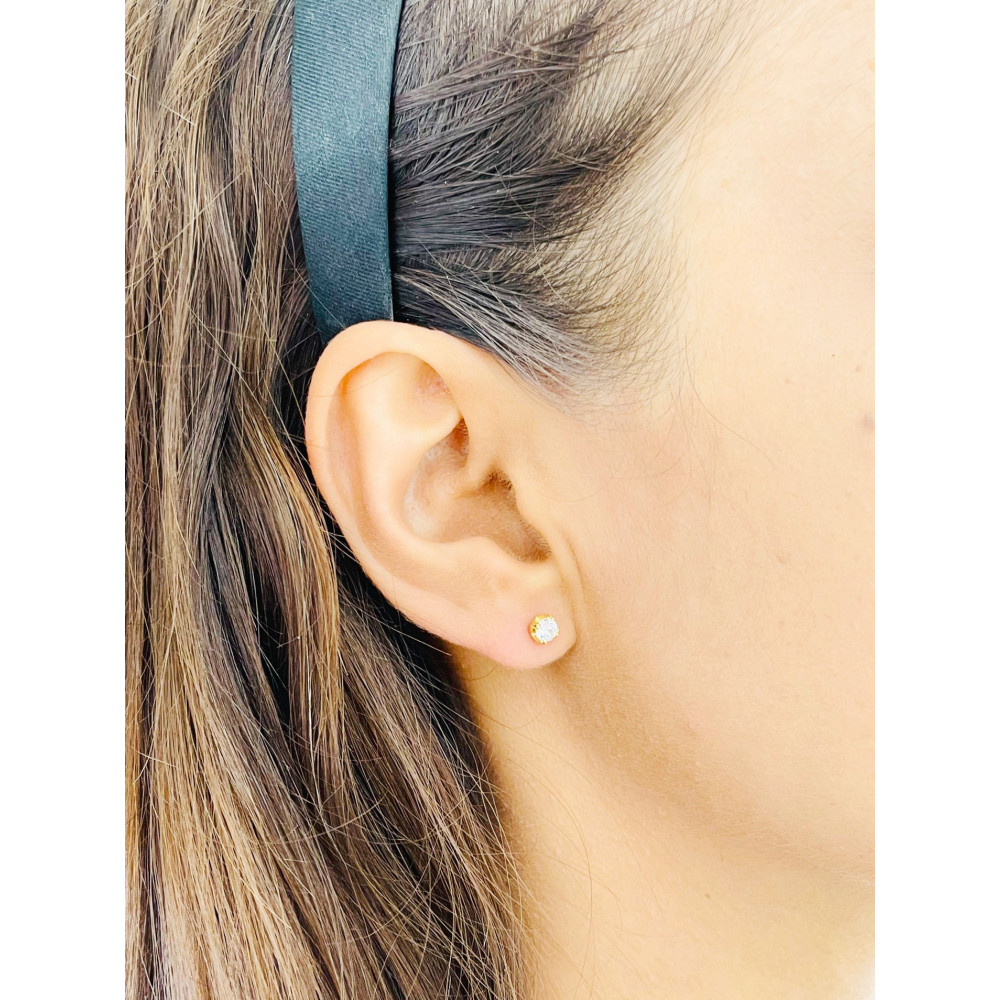 copy of Złote kolczyki przecinki z cyrkoniami