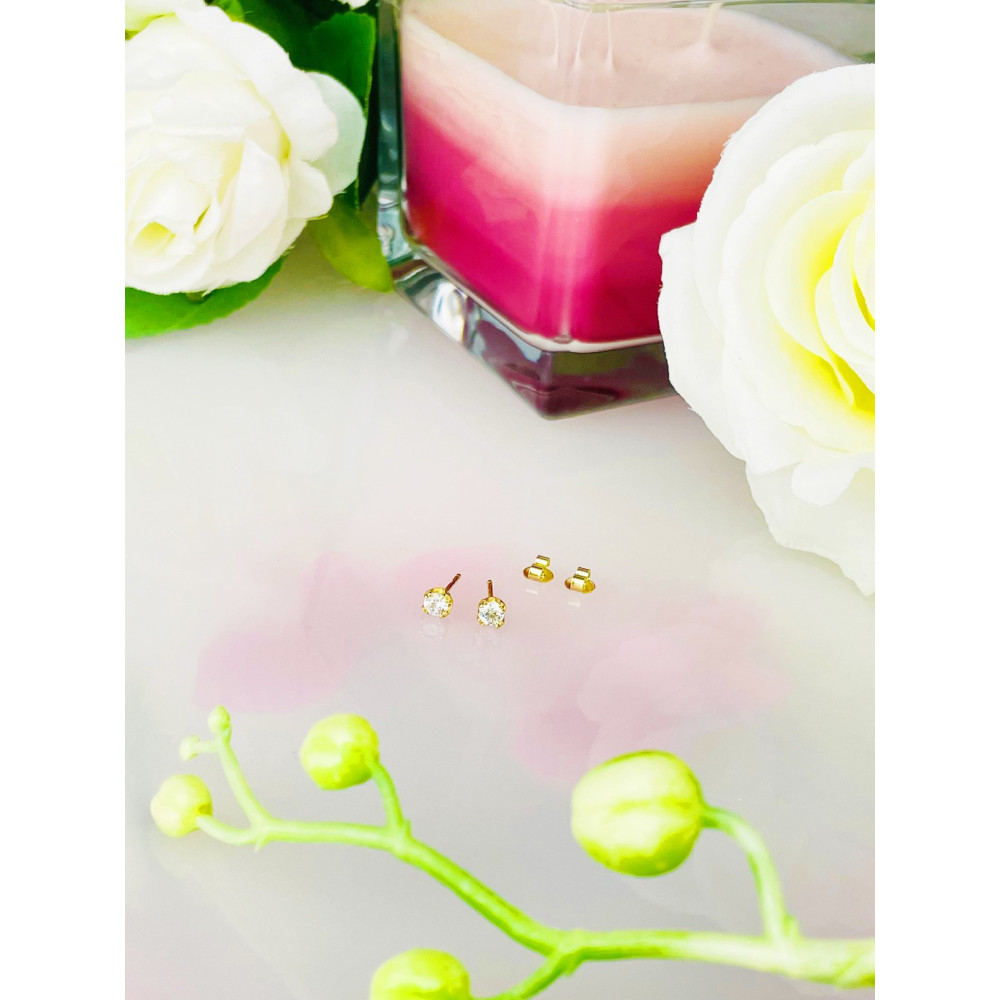 copy of Złote kolczyki przecinki z cyrkoniami