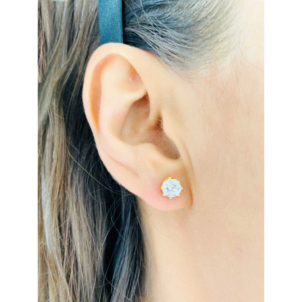 copy of Złote kolczyki przecinki z cyrkoniami