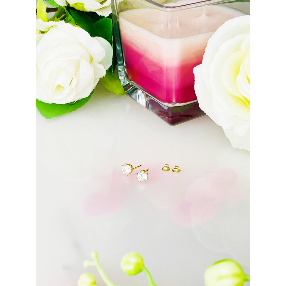 copy of Złote kolczyki przecinki z cyrkoniami