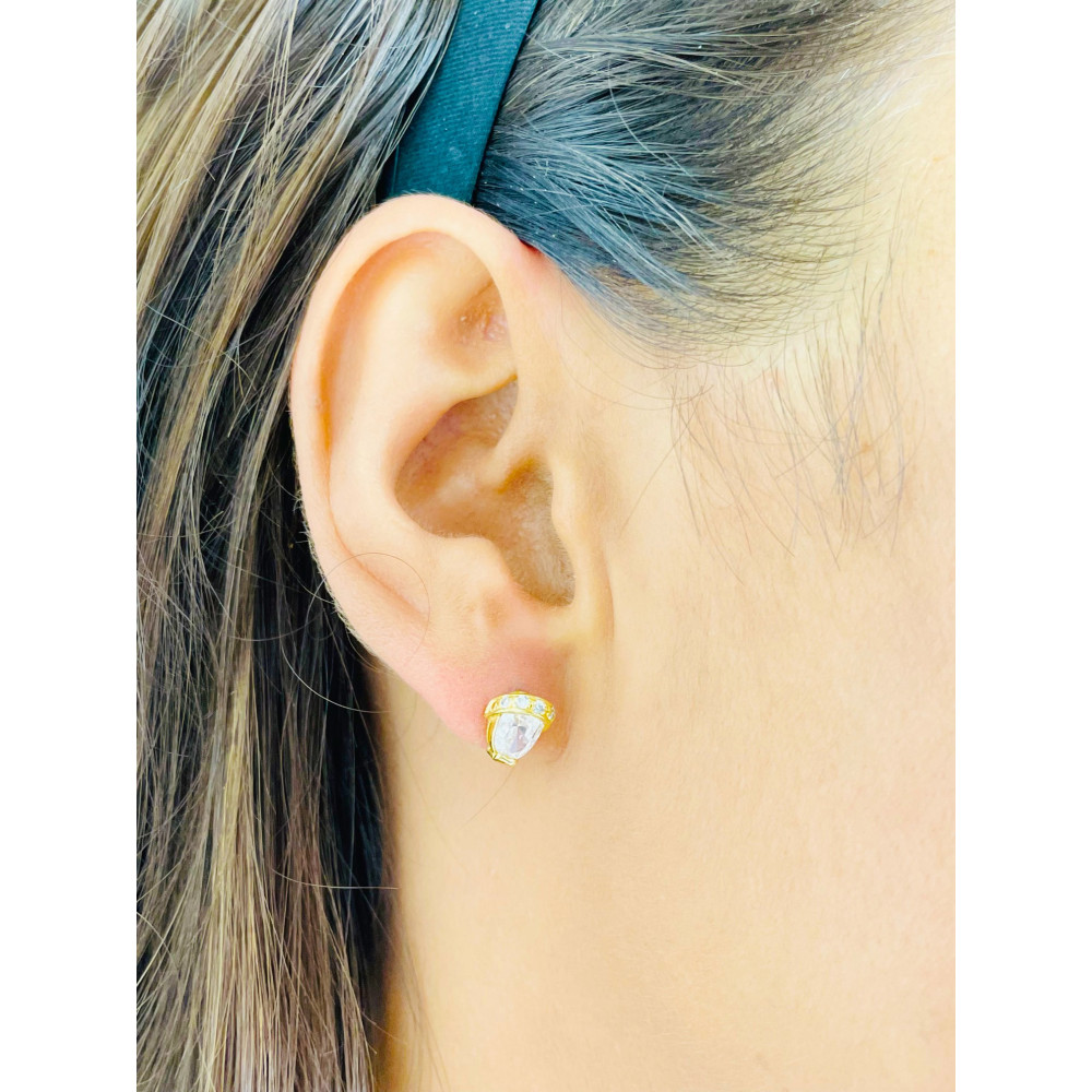 copy of Złote kolczyki przecinki z cyrkoniami