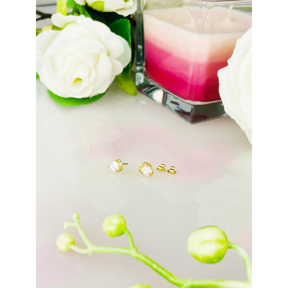 Złote kolczyki z cyrkoniami