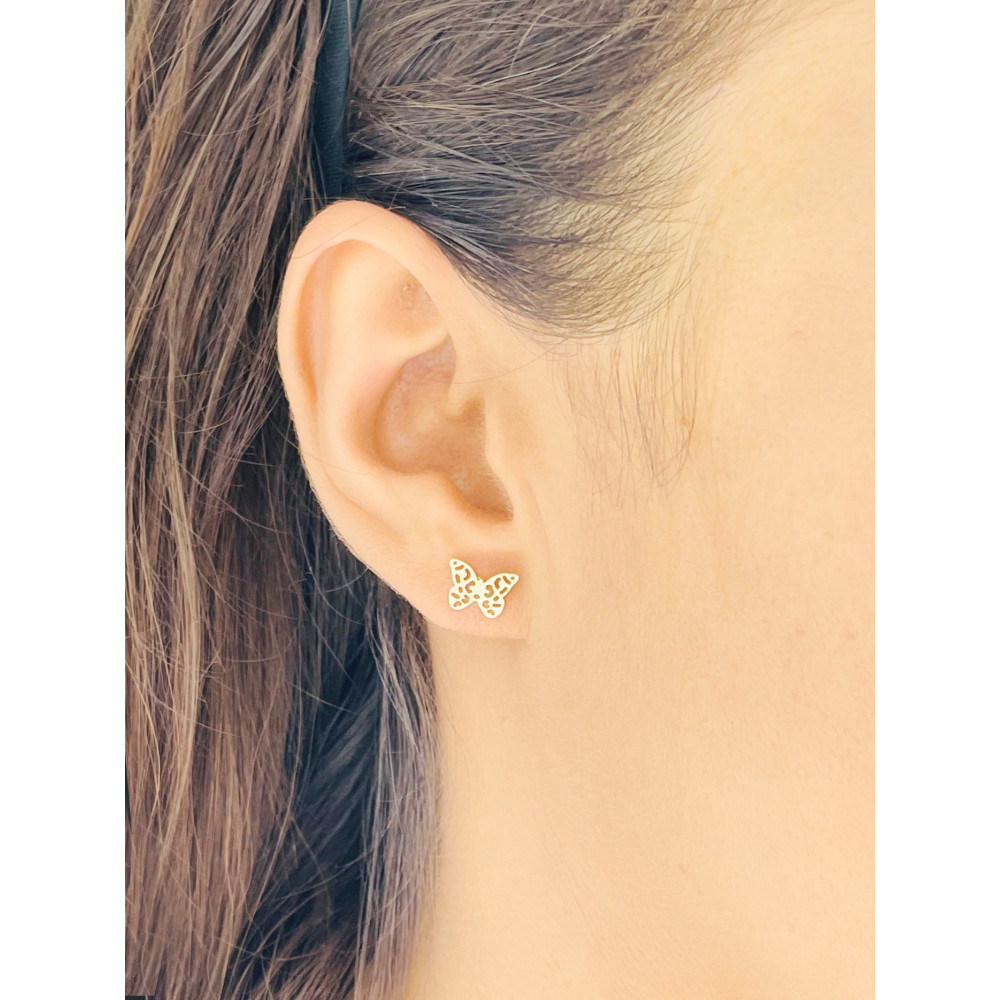 Gold Ohrringe Ohrhänger Ohrstecker Ohrschmuck Paar Gelbgold  Schmetterling