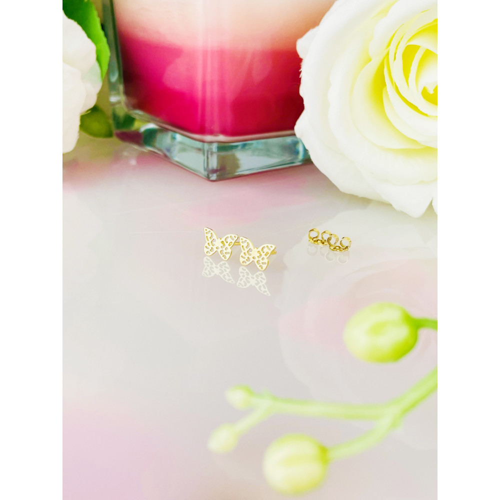 Gold Ohrringe Ohrhänger Ohrstecker Ohrschmuck Paar Gelbgold  Schmetterling
