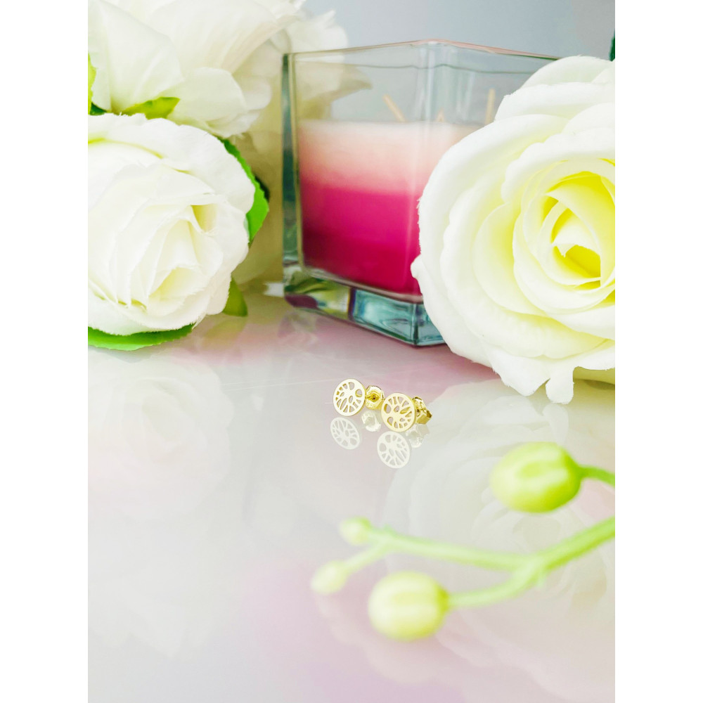 copy of Złote kolczyki przecinki z cyrkoniami