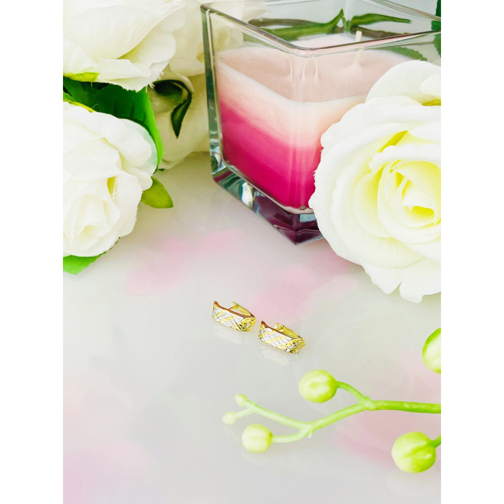 copy of Złote kolczyki przecinki z cyrkoniami