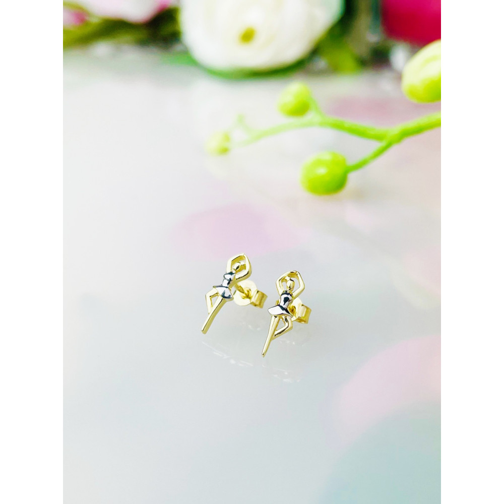 Gold Ohrringe Ohrhänger Ohrstecker Ohrschmuck Paar Gelbgold Ballerina