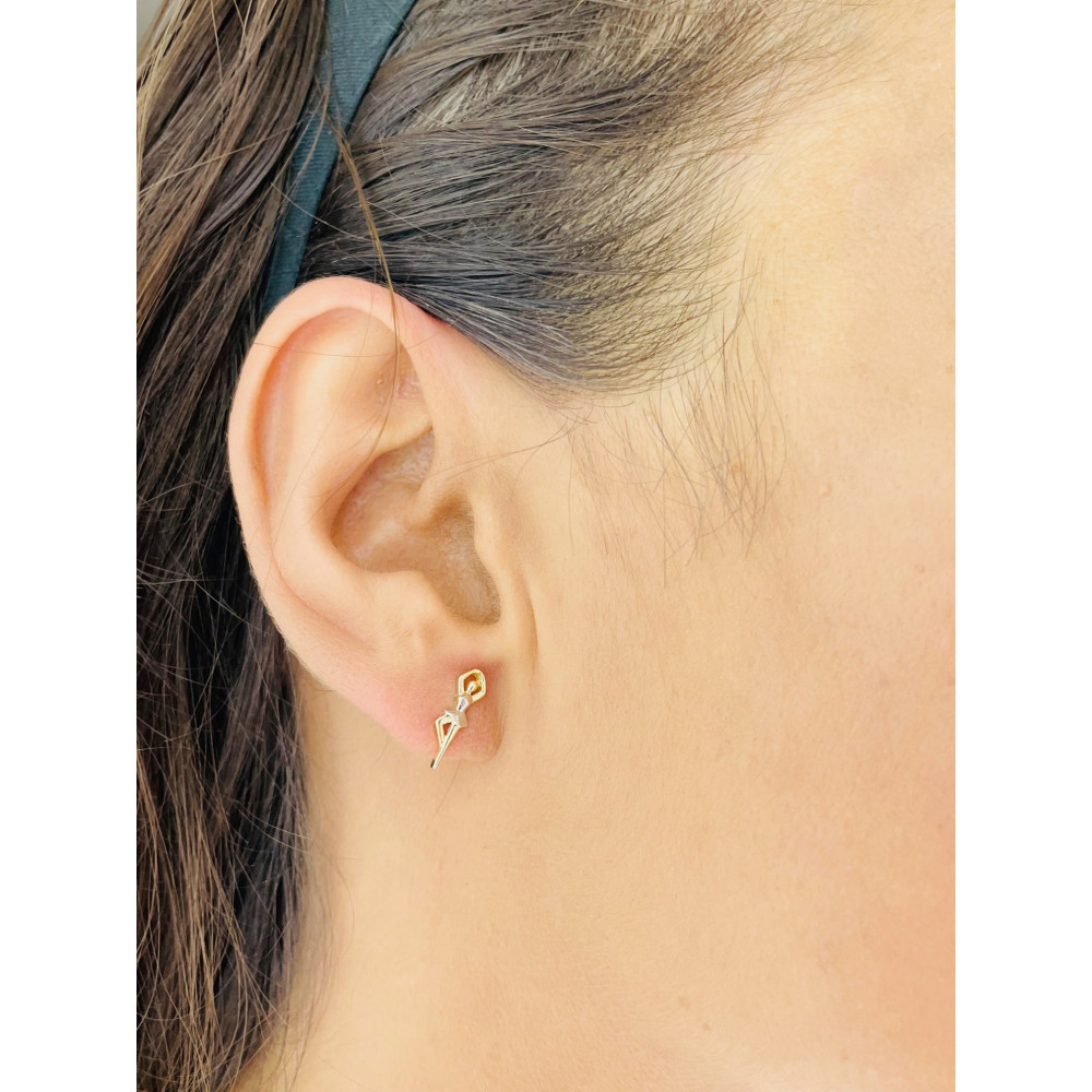 Gold Ohrringe Ohrhänger Ohrstecker Ohrschmuck Paar Gelbgold Ballerina