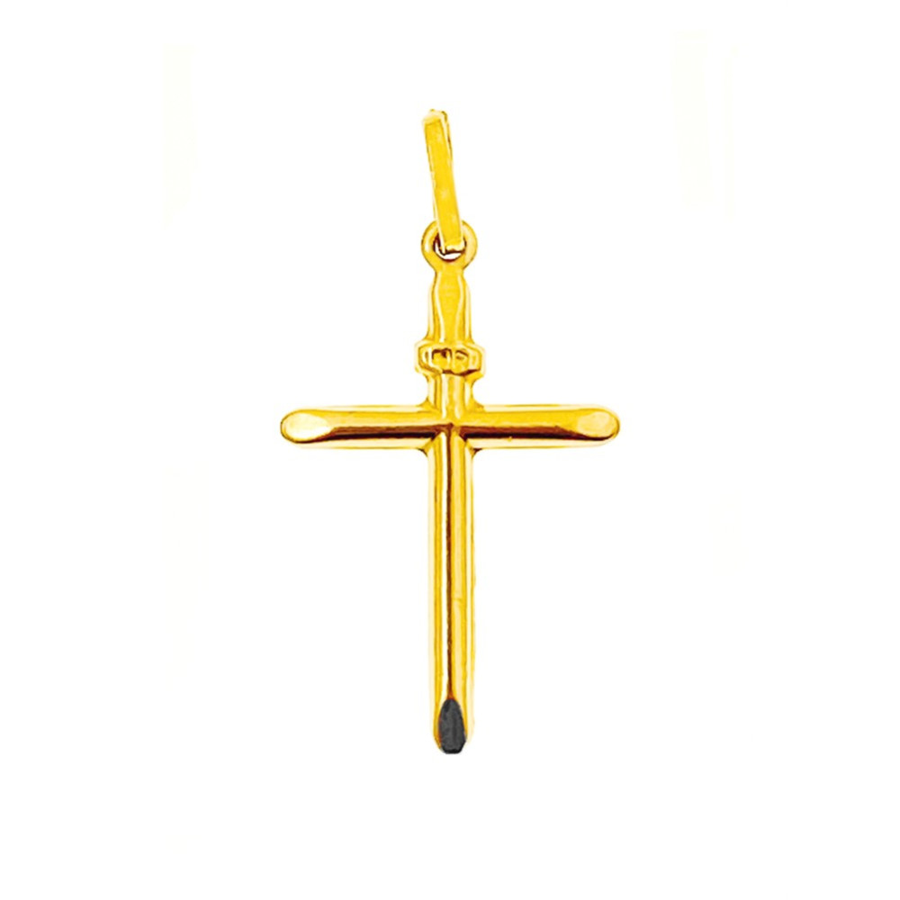 Złoty krzyżyk klasyczny prosty INRI