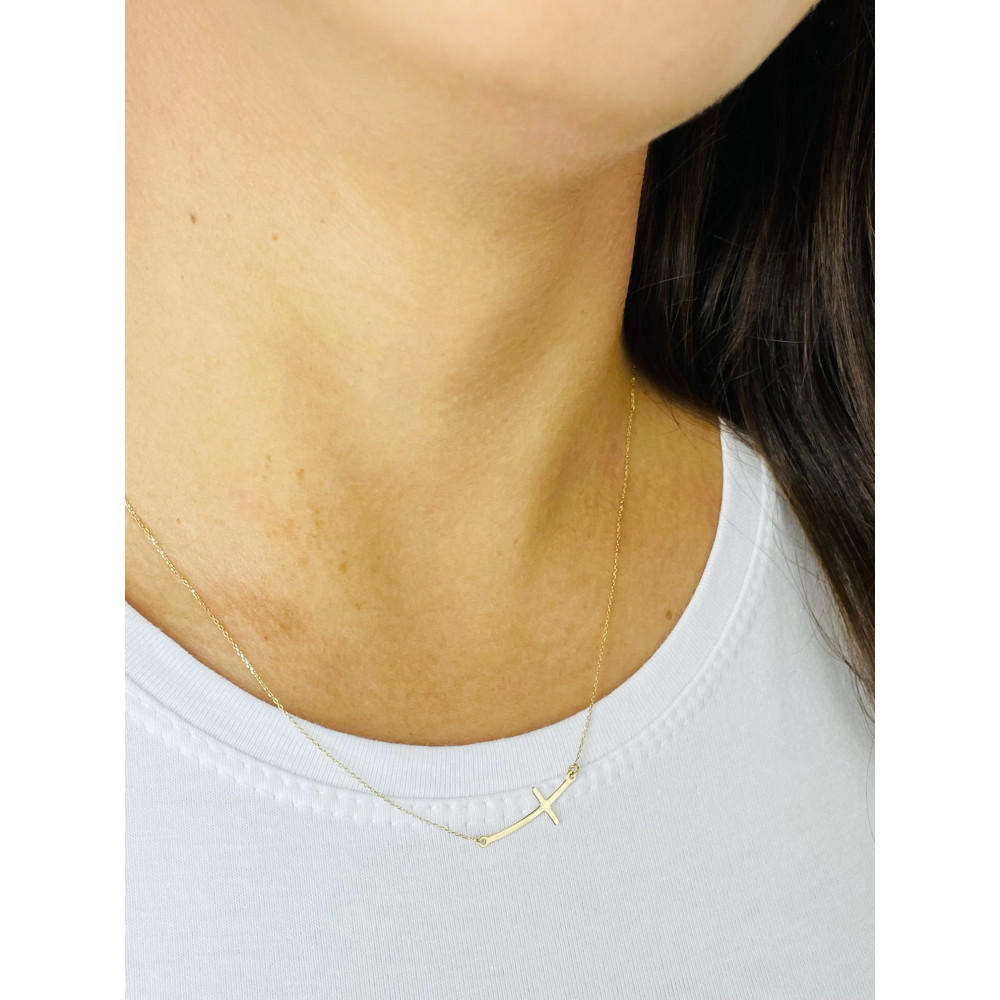 goldenes Halsband Kreuz