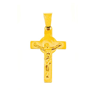 Złoty krzyżyk Jezus Chrystus INRI