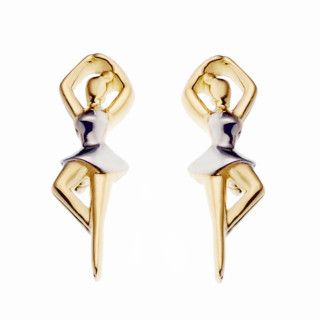 Gold Ohrringe Ohrhänger Ohrstecker Ohrschmuck Paar Gelbgold Ballerina