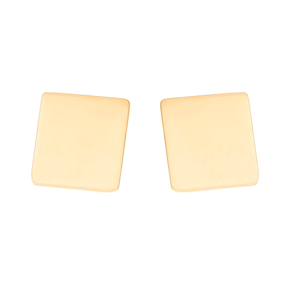 Gold Ohrringe Quadrat Ohrhänger Ohrstecker Ohrschmuck Gelbgold