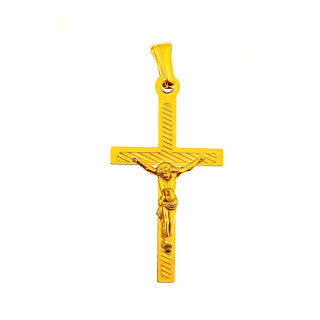 Złoty krzyżyk Jezus Chrystus INRI