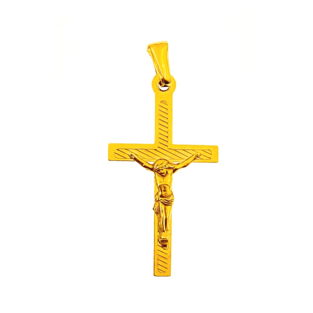 Złoty krzyżyk Jezus Chrystus INRI