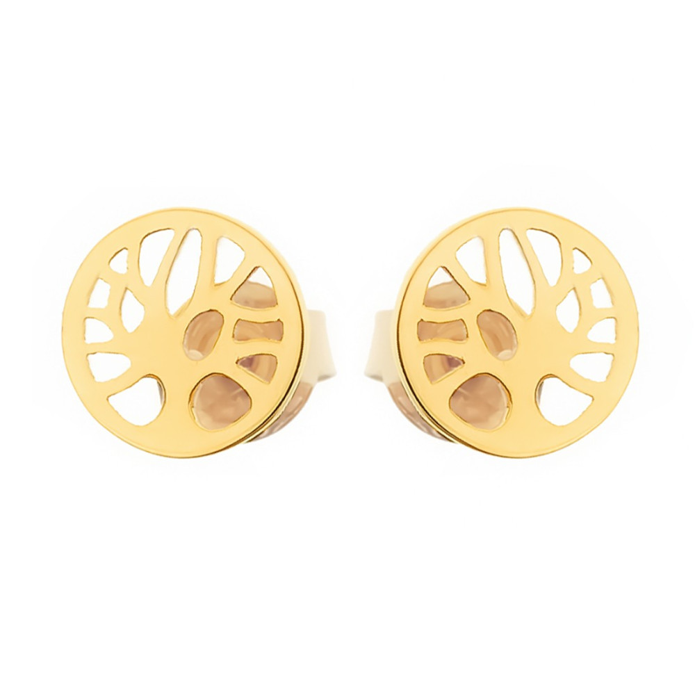 Gold Ohrringe Ohrhänger Ohrstecker Ohrschmuck Paar Gelbgold  Baum