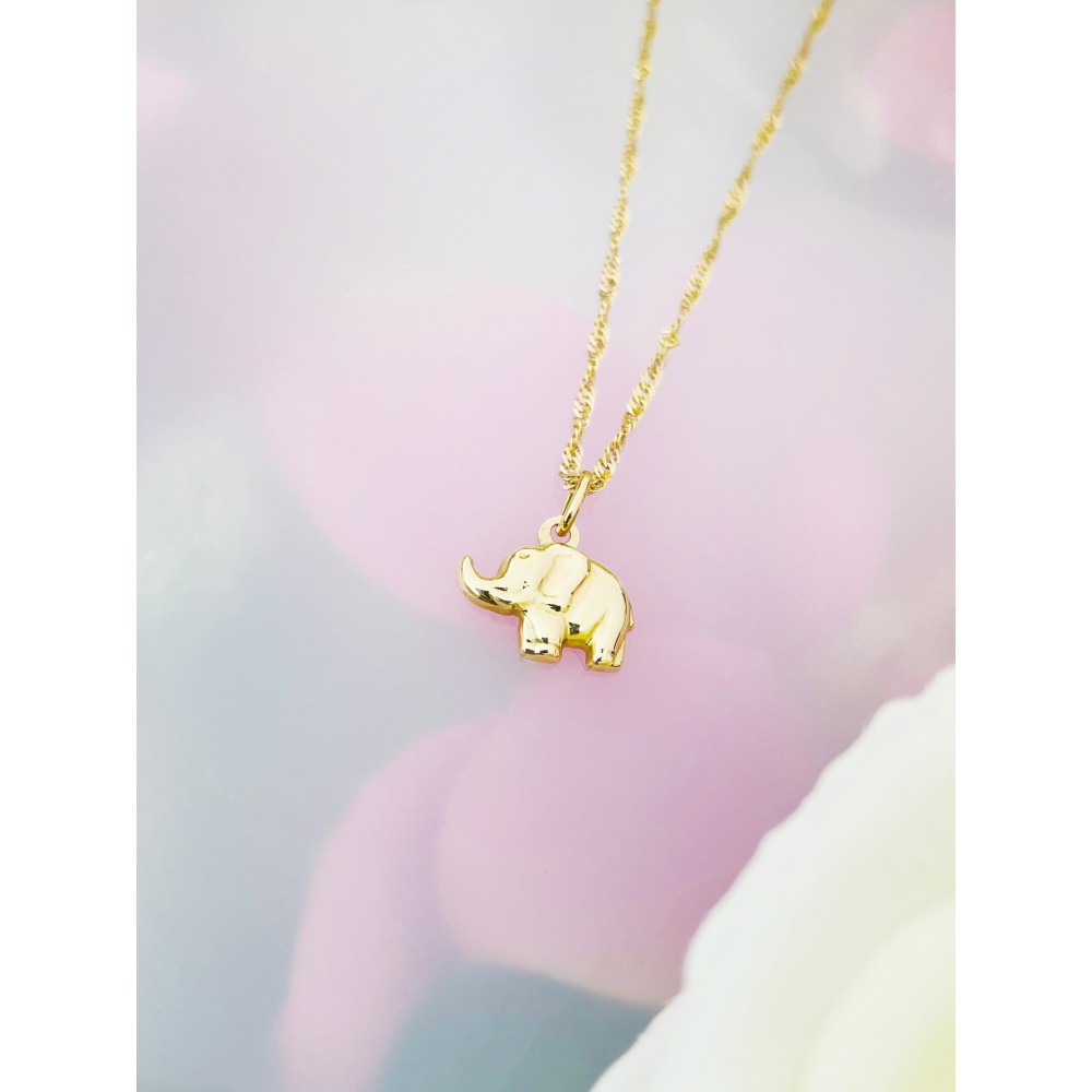 Anhänger Elefant Kettenanhänger Gelbgold Goldanhänger 585er 14KT