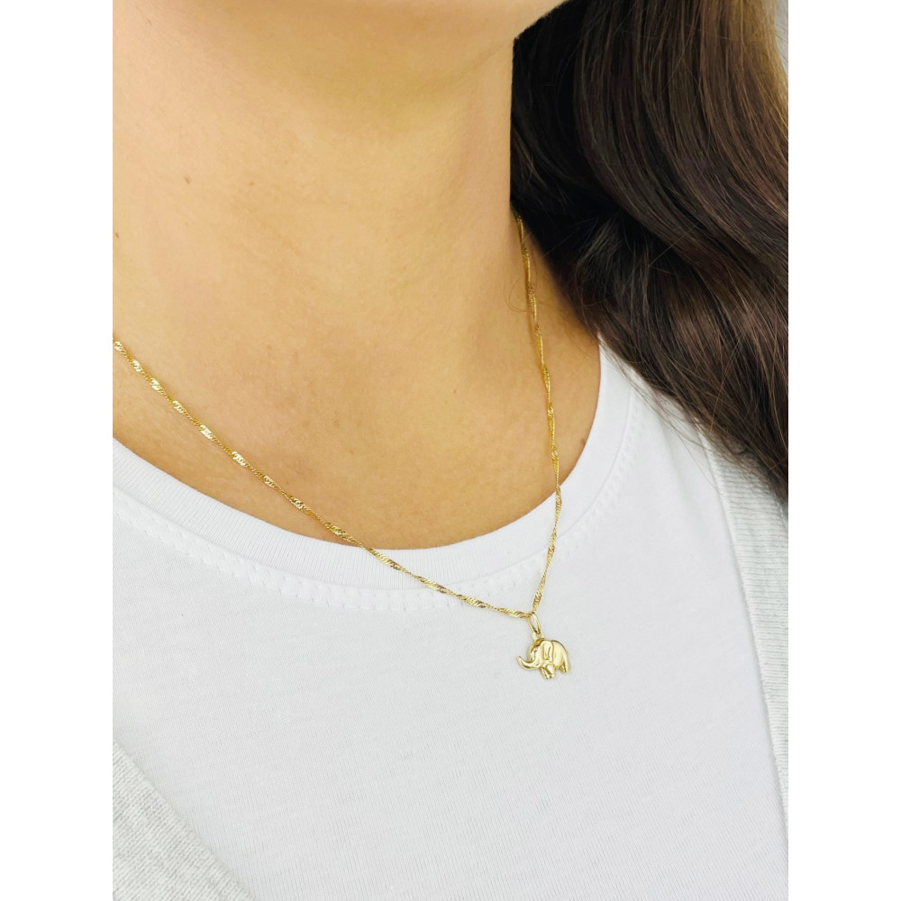 Anhänger Elefant Kettenanhänger Gelbgold Goldanhänger 585er 14KT