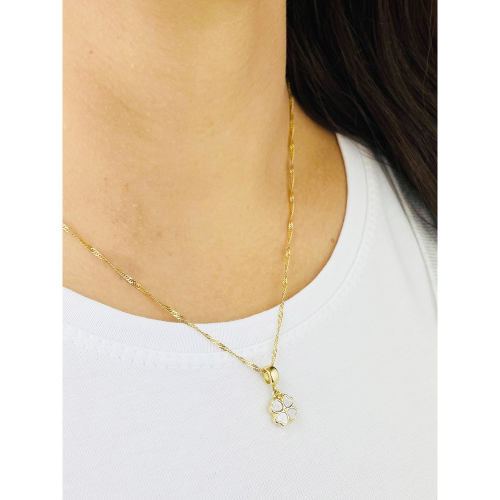 Anhänger Kettenanhänger Einhänger Charms Gold Kleeblatt