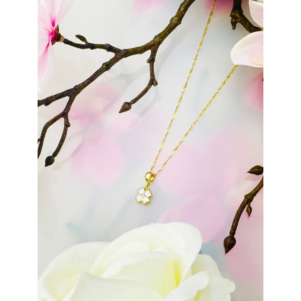 Anhänger Kettenanhänger Einhänger Charms Gold Kleeblatt