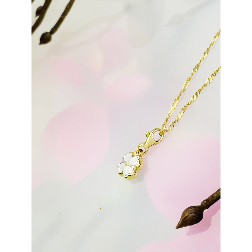 Anhänger Kettenanhänger Einhänger Charms Gold Kleeblatt