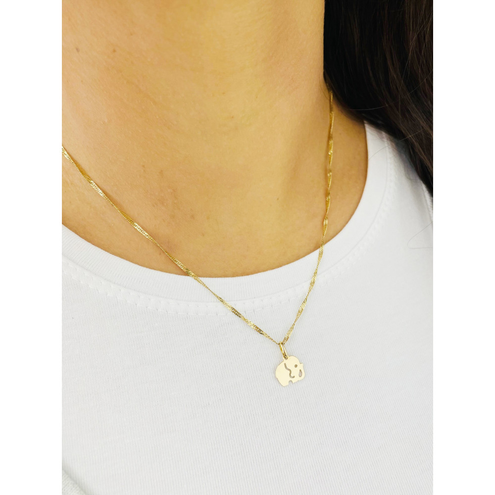 Anhänger Elefant Kettenanhänger Gelbgold Goldanhänger 585er 14KT