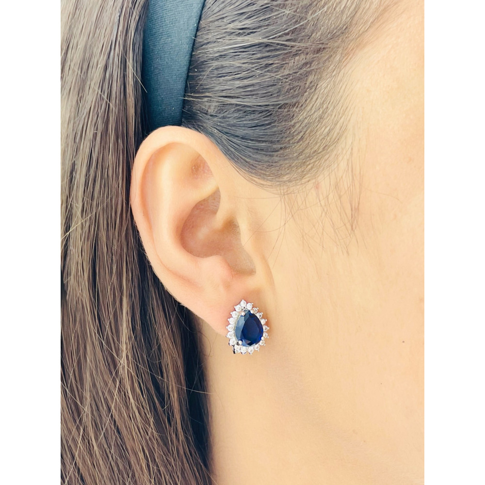 Silberclips mit Zirkonias