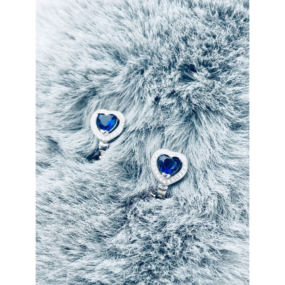 Silberclips mit Zirkonia-Herz