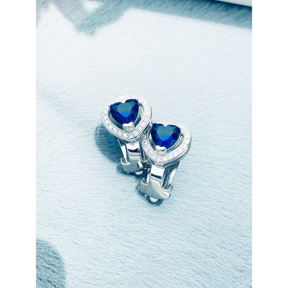 Silberclips mit Zirkonia-Herz