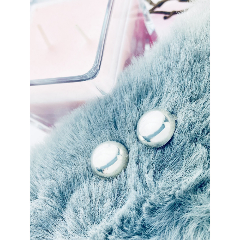 Srebrne klipsy kule kulki