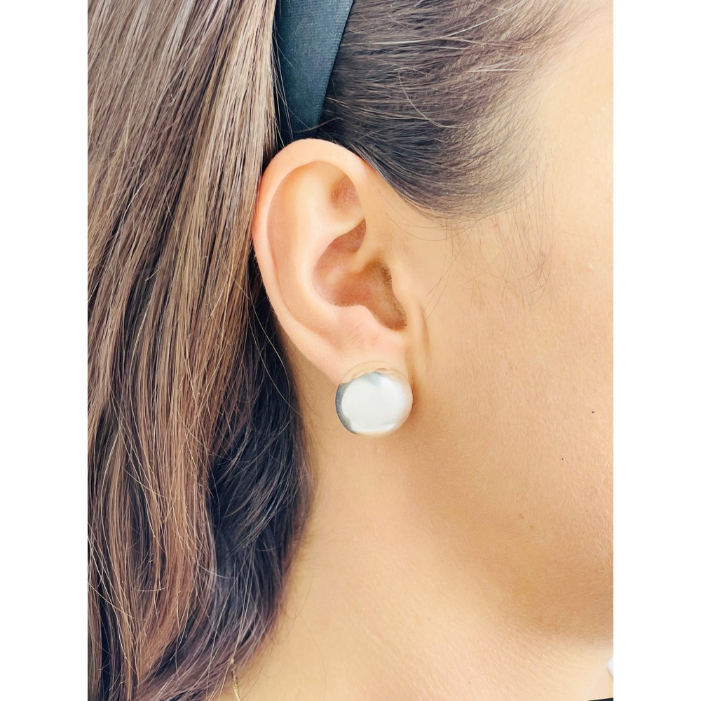 Srebrne klipsy kule kulki