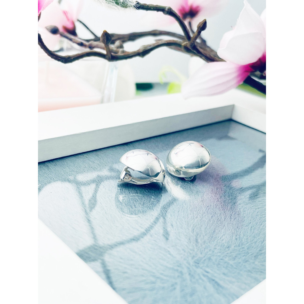 Srebrne klipsy kule kulki